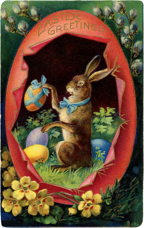 Victorian Easter Bunny Egg GraphicsFairy